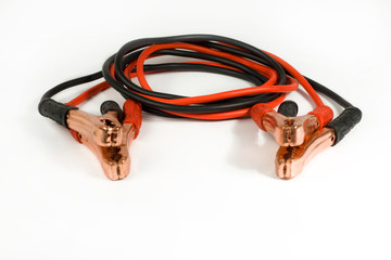 Fototapeta premium battery cables for jumpstarting your car
