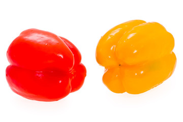 ripe sweet pepper expressed on white background