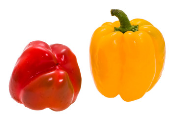 ripe sweet pepper expressed on white background