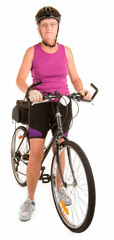 Obraz premium Fit Senior Woman Riding a Bicycle