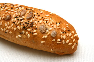 Long whole wheat bread roll