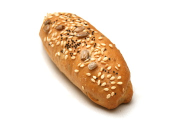 Long whole wheat bread roll