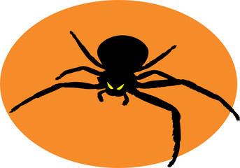 Spider - 6. Black spider with evil eyes for your Halloween