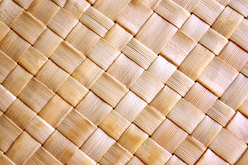 Background of rustic interlaced straw of a handmade craft