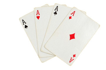 Four Aces on white background