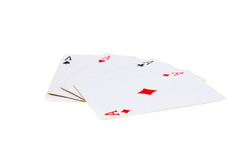 Four Aces on white background