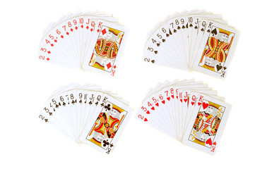 Cards deck on white background