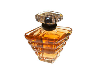 Perfume bottle isolated on white with clipping patch