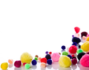 background of colorful soft balls with smooth reflection