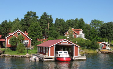 abris à bateau en Suède © Lotharingia