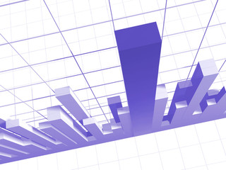 Blue 3d diagram, showing positive results