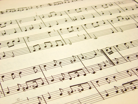 Close up of a music score