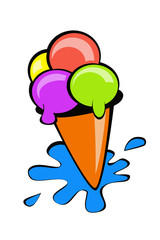 An illustration of colorful ice cream art