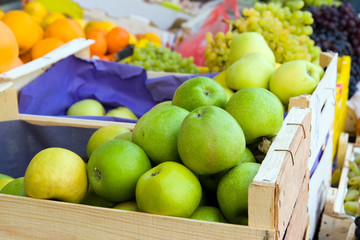 Fresh vegetables and fruit in the street market
