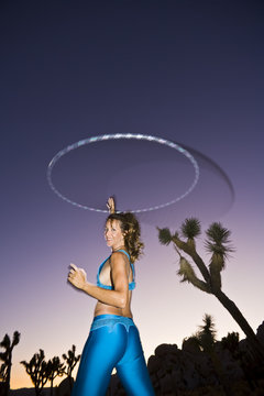 Hoop dancer performing in the California desert.