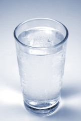 Condensation on the outside of a glass of water