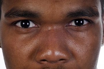 Closeup of African american man's eyes