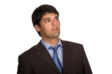 young business man portrait in white background
