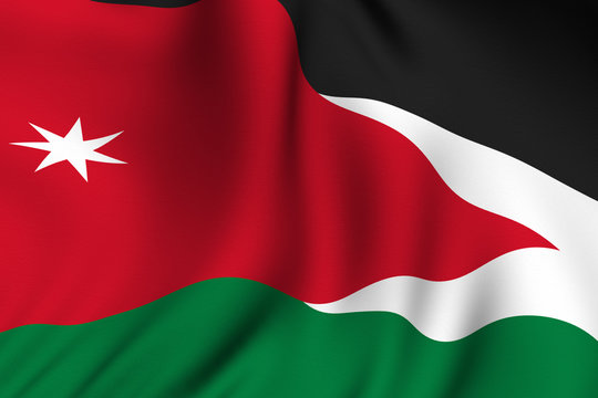Rendered Jordanian Flag