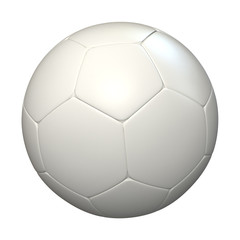 3D rendering of a white soccer ball against a white background