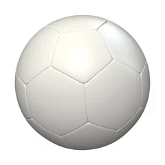Tableaux ronds sur aluminium brossé Sports de balle 3D rendering of a white soccer ball against a white background