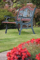 Garden Bench with Flowers