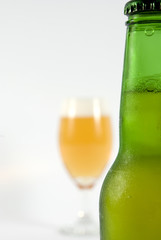 Bottle  with cold beer