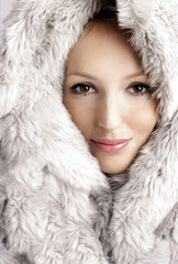 Closeup of a young beautiful woman