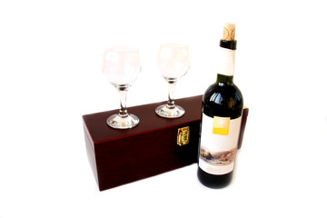 Red wine and box