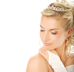 Beautiful young bride close-up portrait