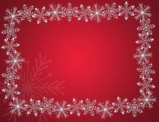 Red Christmas Card from Snowflakes