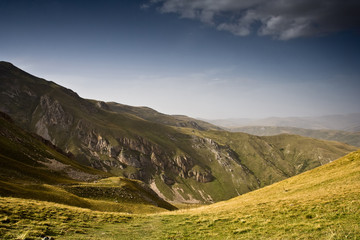 Fototapeta na wymiar View from the mountain Korab in Macedonia