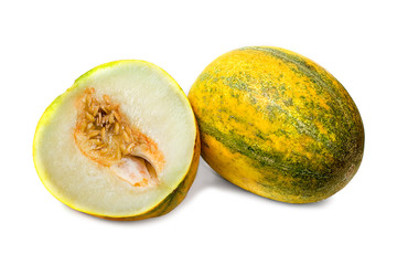 Two melons isolated on the white