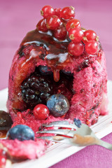 Delicious summerpudding made with bread and fresh fruit