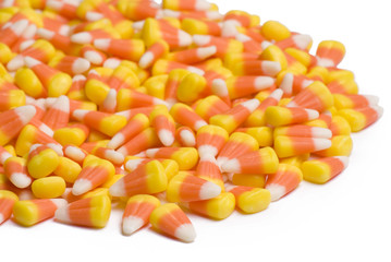 Candy corn on white background