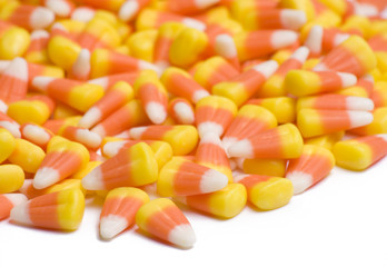 Candy corn on white background