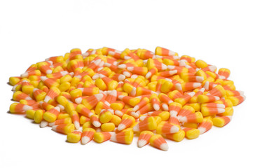 Candy corn on white background
