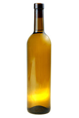 Bottle of vine on white background