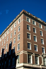 Fototapeta na wymiar federal style brick building in the beacon hill area of boston