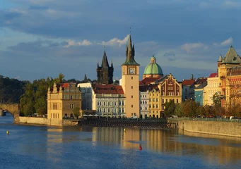Tuinposter View on Old city and part of Charles bridge in Prague. © Rey Kamensky