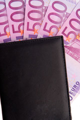 Purse full of notes of five hundred euros