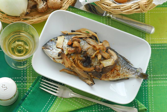 Ombrina e champignon - Secondi di pesce