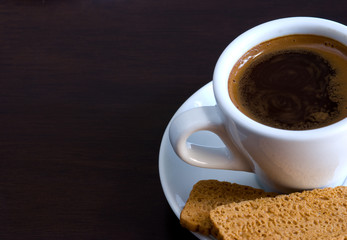 Cup of  Coffee with biscuits.