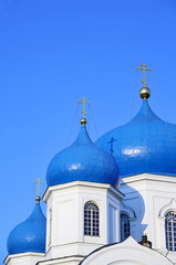 Cupolas and crosses on the Russian church (Suzdal)