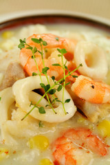 Delicious thick and creamy seafood chowder