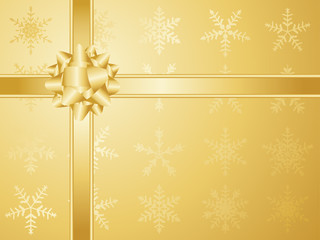 Gold christmas bow and ribbons