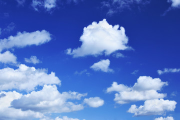 Deep blue sky and lots small clouds, may be used as background