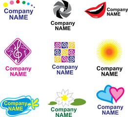 set of bright logos