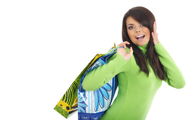 Beautiful girl with shopping bag