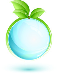 Concept écologie et sphère bleu avec reflets